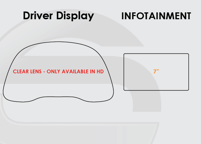 2017-2021 Hyundai Kona Screen ProTech Kit Driver Display 7in Infotainment. Enhances screen clarity by resisting scratches and reducing fingerprint smears.
