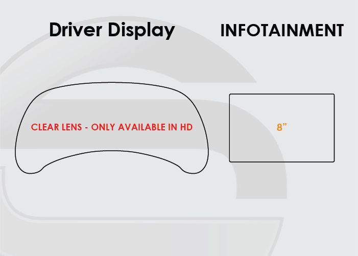 2014-2017 Infiniti QX70 Screen ProTech Kit Driver Display 8in Infotainment. Enhances screen clarity by resisting scratches and reducing fingerprint smears.