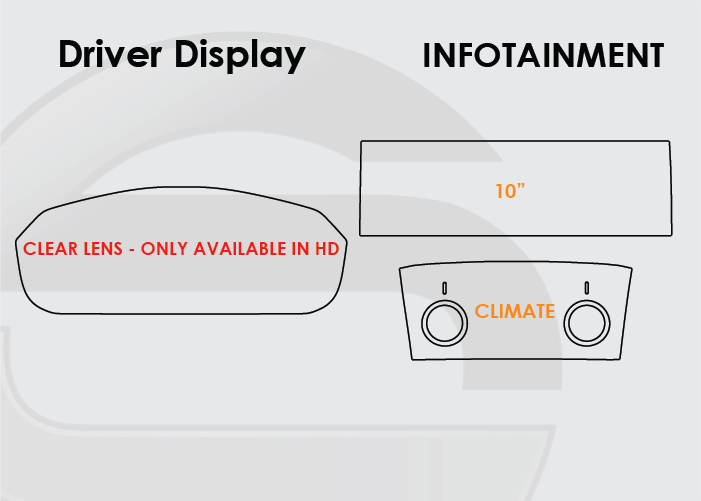 2019-2020 Jaguar I-Pace Screen ProTech Kit Standard Driver Display 10in Infotainment Climate