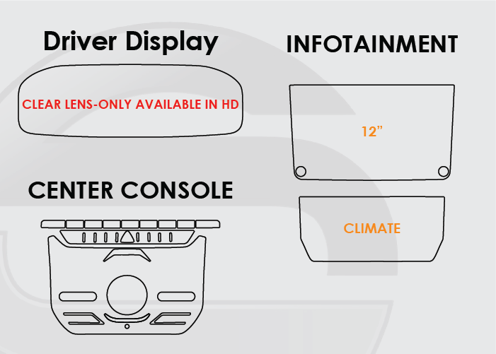 2022-2025 Grand Wagoneer Screen ProTech Kit Driver Display Infotainment Climate Center Console