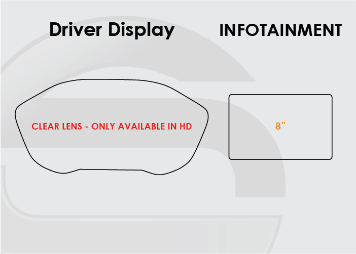 2020-2022 Kia Niro Screen ProTech Kit Driver Display 8" Infotainment. Enhances screen clarity by resisting scratches and reducing fingerprint smears.