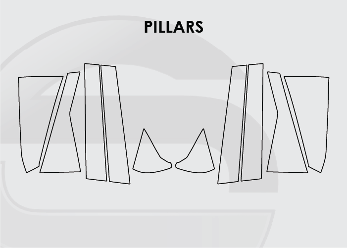 2021-2026 Nissan Rogue Screen ProTech Kit Pillars. Designed to resist scratching and lessen fingerprint marks on your screens.