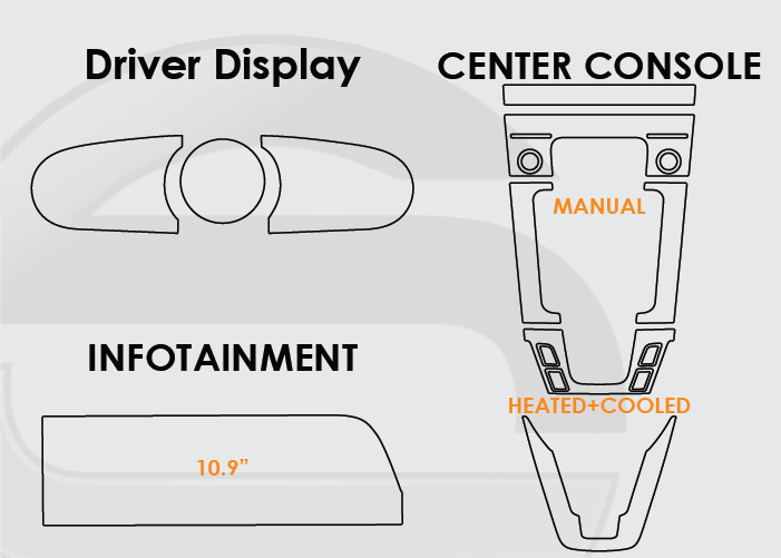 2020-2025 Porsche 911 Screen ProTech Kit Driver Display Infotainment Manual Center Console Heated and Cooled Seats