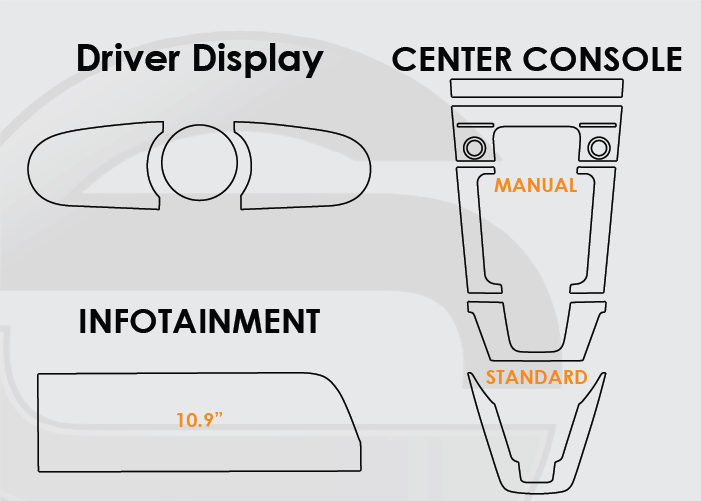 2020-2025 Porsche 911 Screen ProTech Kit Driver Display Infotainment Manual Center Console