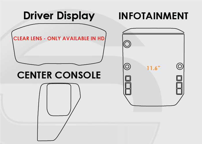 2024-2025 Subaru Crosstrek Screen ProTech Kit Driver Display 11.6in Infotainment Center Console