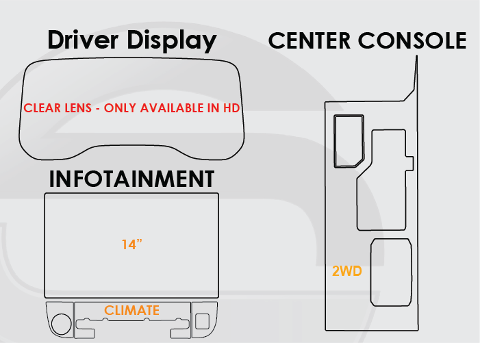 2022-2026 Toyota Tundra Screen ProTech Kit Driver Display 14in Infotainment Climate 2WD Center Console. Helps keep screens scratch-resistant with fewer fingerprints and smudges.