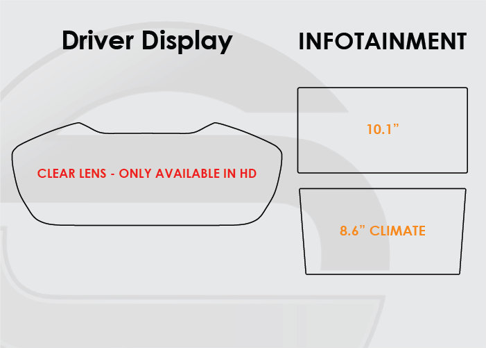 2019-2024 Lamborghini Urus Screen ProTech Kit Driver Display 10.1" Infotainment 8.6" Climate. Helps prevent scratches and minimizes fingerprints to keep your screens looking new.