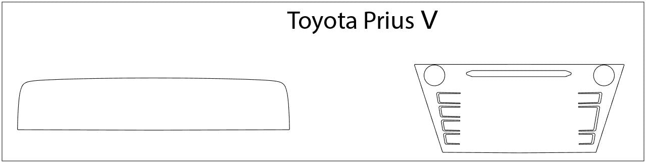 2012-2017 Toyota Prius V Screen ProTech Kit Infotainment + Buttons. Clear screen protector coverage helps guard navigation, infotainment, and digital display surfaces.