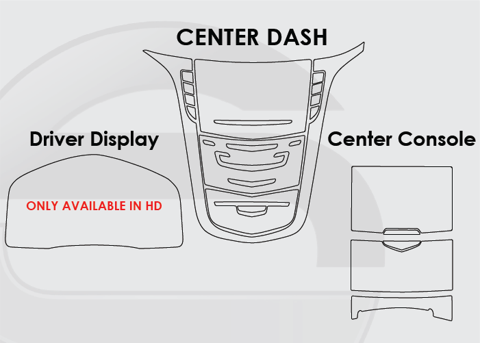 2015-2020 Cadillac Escalade Screen ProTech Kit Driver Display Center Dash Center Console. Enhances screen clarity by resisting scratches and reducing fingerprint smears.