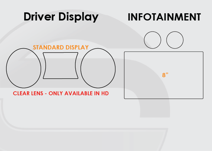 2015-2023 Ford Mustang Screen ProTech Kit Standard Driver Display 8in Infotainment. Enhances screen clarity by resisting scratches and reducing fingerprint smears.