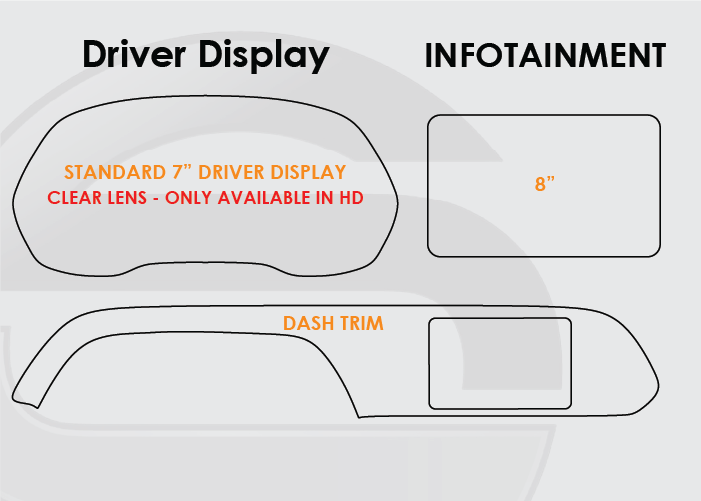 2020-2022 Hyundai Palisade Screen ProTech Kit Standard Driver Display 8in Infotainment Dash Trim. Protects against everyday scratches and reduces fingerprint buildup on screens.