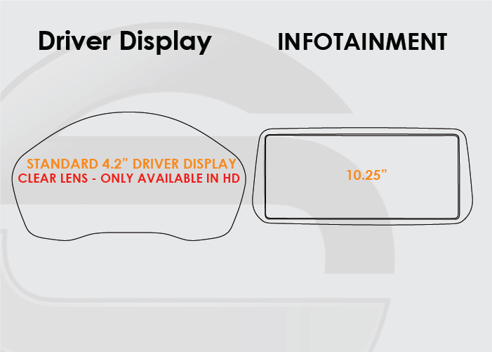 2021-2023 Hyundai Santa Fe Screen ProTech Kit Standard Driver Display 10.25in Infotainment. Protects against everyday scratches and reduces fingerprint buildup on screens.