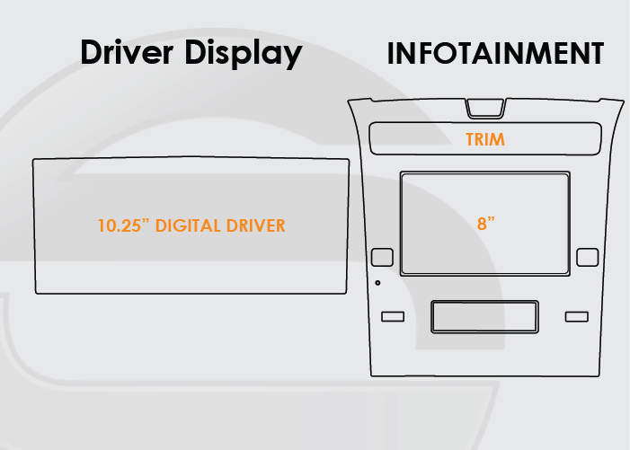 2022-2024 Hyundai Tucson Screen ProTech Kit 10.25in Digital Driver Display 8in Infotainment Trim