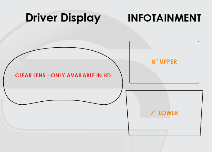 2022-2025 Infiniti QX55 Screen ProTech Kit Driver Display Upper Lower Infotainment. Helps prevent scratches and minimizes fingerprints to keep your screens looking new.