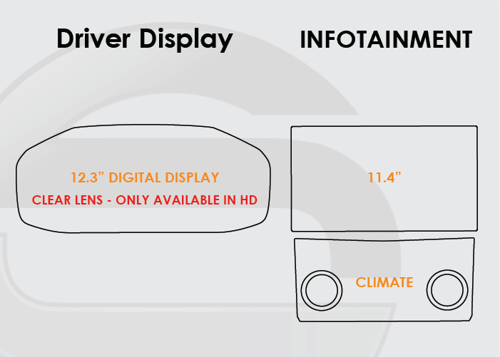 2021-2025 Jaguar F-Pace Screen ProTech Kit 12.3in Digital Driver Display 11.4in Infotainment Climate