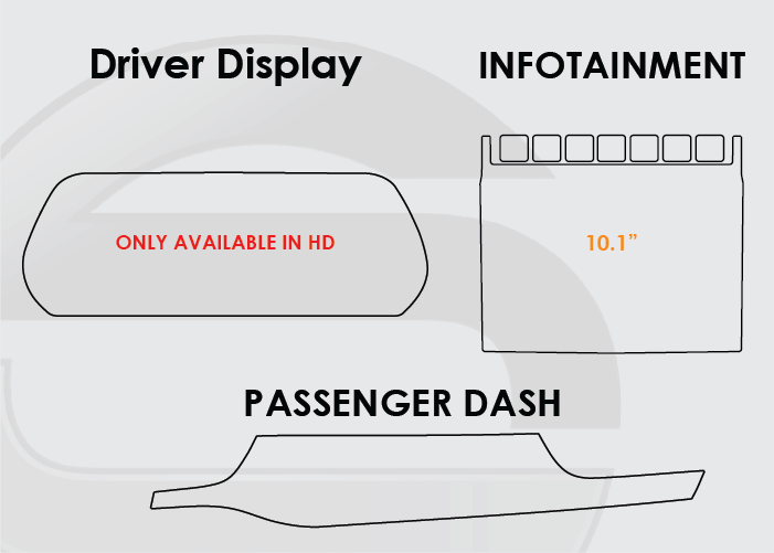 2021-2025 Jeep Grand Cherokee L Screen ProTech Kit Driver Display Infotainment 1 Switch Upper Only Center Console Passenger Dash