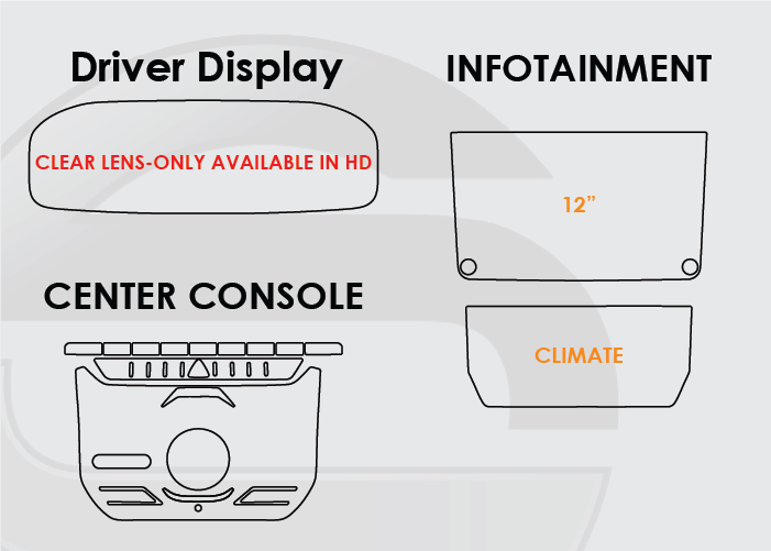 2022-2026 Grand Wagoneer Screen ProTech Kit Driver Display Infotainment Climate Center Console. Helps prevent scratches and minimizes fingerprints to keep your screens looking new.