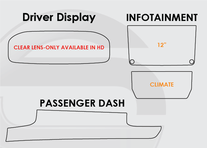 2022-2025 Grand Wagoneer Screen ProTech Kit Driver Display Infotainment Climate Passenger Dash
