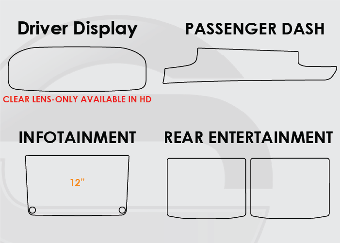 2022-2025 Jeep Wagoneer Screen ProTech Kit Driver Display 12in Infotainment Passenger Dash Rear Entertainment