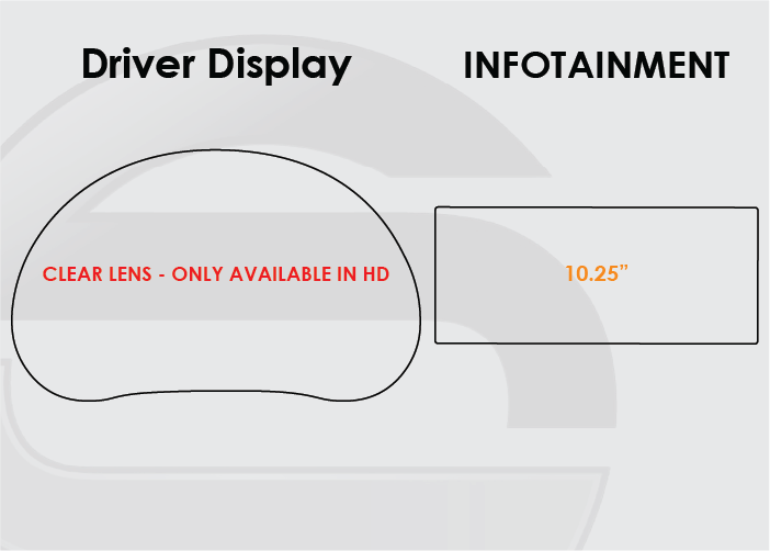 2020-2025 Kia Soul Screen ProTech Kit Standard Driver Display 10.25in Infotainment. Enhances screen clarity by resisting scratches and reducing fingerprint smears.