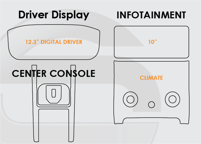 2020-2023 Land Rover Ranger Rover Evoque 12.3in Digital Driver Display 10in Infotainment Climate Center Console