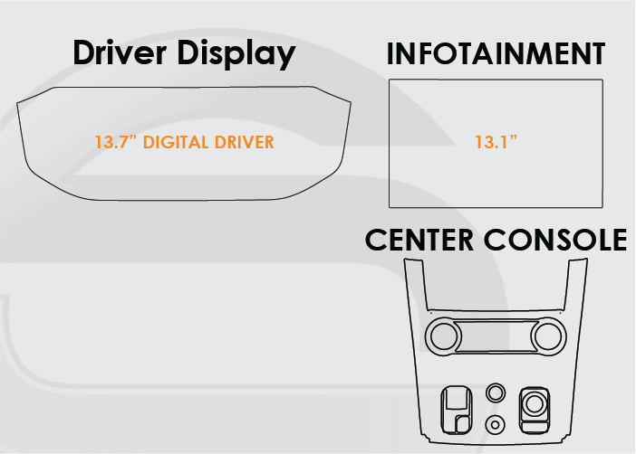 2023-2025 Land Rover Range Rover Sport Screen ProTech Kit 13.7in Digital Driver Display 13.1in Infotainment Center Console