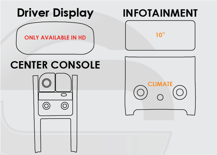 2018-2020 Land Rover Range Rover Velar Screen ProTech Kit Driver Display 10in Infotainment Climate Center Console