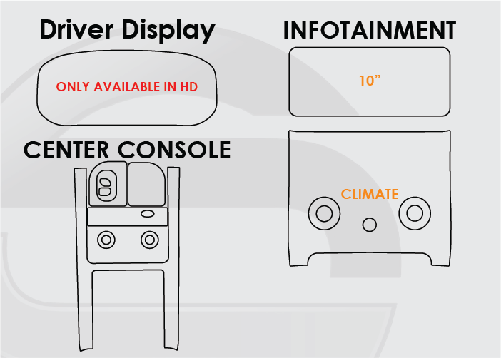 2021-2023 Land Rover Range Rover Velar Screen ProTech Kit Driver Display 10in Infotainment Climate Center Console