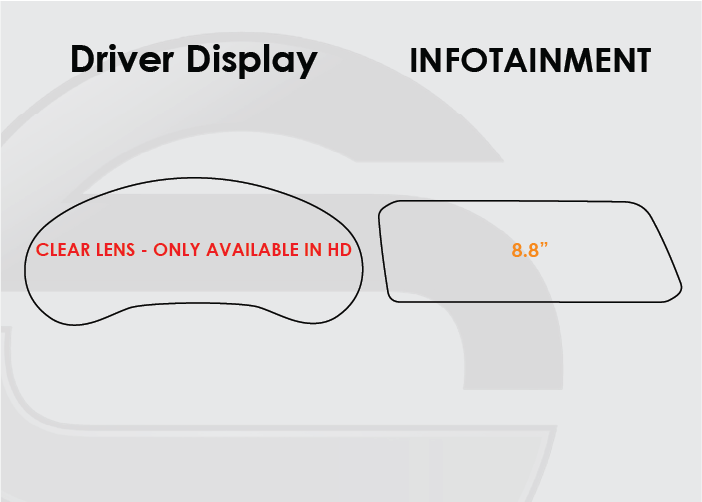 2020-2026 Mazda CX-30 Screen ProTech Kit Driver Display 8.8in Infotainment. Helps prevent scratches and minimizes fingerprints to keep your screens looking new.