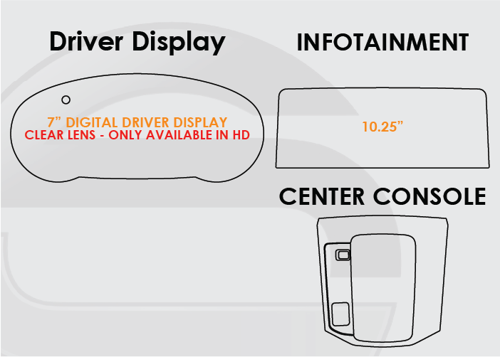 2021-2025 Mazda CX-5 Screen ProTech Kit 7in Digital Driver Display 10.25in Infotainment Center Console. Enhances screen clarity by resisting scratches and reducing fingerprint smears.