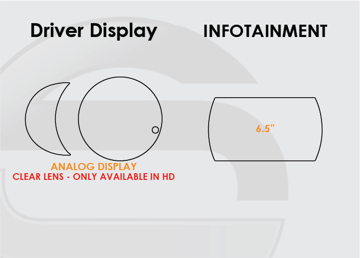 2017-2024 Mini Clubman Screen ProTech Kit Analog Driver Display 6.5in Infotainment. Protects against everyday scratches and reduces fingerprint buildup on screens.