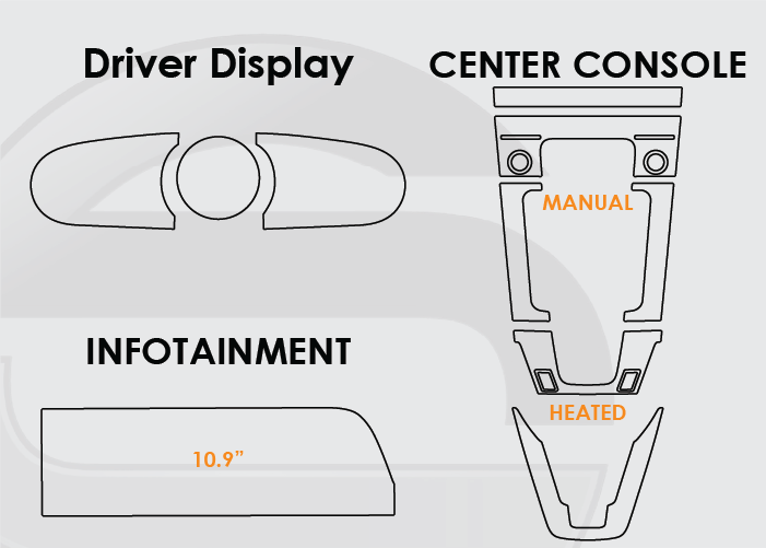 2020-2025 Porsche 911 Screen ProTech Kit Driver Display Infotainment Manual Center Console Heated Seats