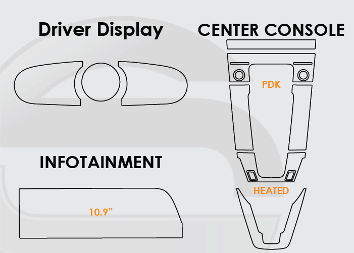 2020-2024 Porsche 911 Screen ProTech Kit Driver Display Infotainment PDK Center Console Heated Seats