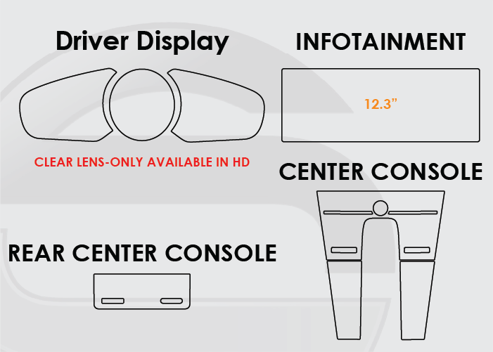 2019-2023 Porsche Cayenne Screen ProTech Kit Driver Display Infotainment Center Console Rear Center Console. Guards your screens from scratches while cutting down on fingerprints and smudges.