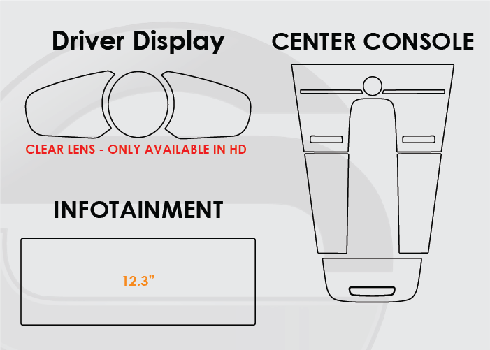 2017-2023 Porsche Panamera Screen ProTech Kit Driver Display 12.3in Infotainment Center Console