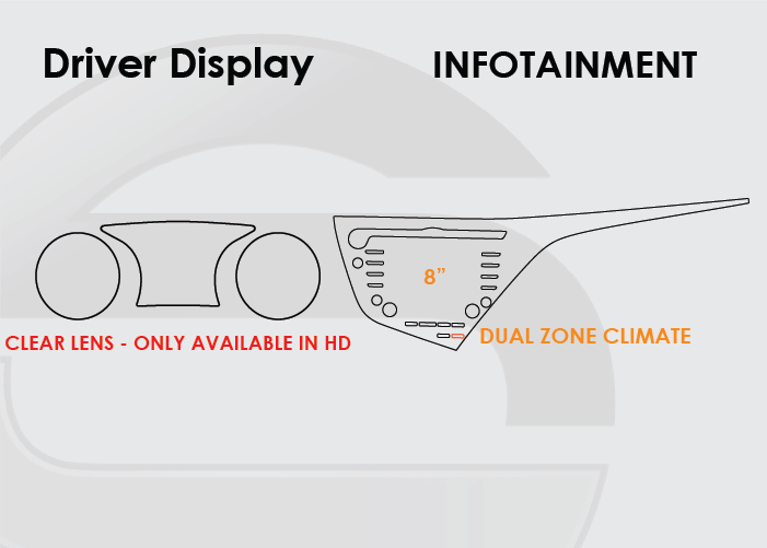 2018-2020 Toyota Camry Screen ProTech Kit Driver Display 8in Infotainment Dual Climate