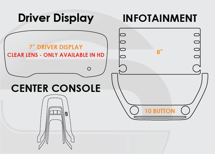 2020-2022 Toyota Corolla Screen ProTech Kit Right Pin 7in Driver Display 8in Infotainment 10 Button Lower Screen Center Console. Designed to resist scratching and lessen fingerprint marks on your screens.