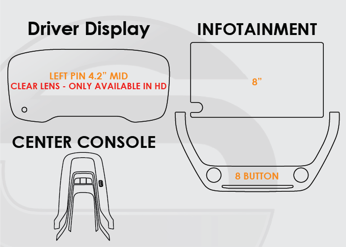 2023-2025 Toyota Corolla Screen ProTech Kit Left Pin Driver Display 8in Infotainment 8 Button Lower Screen Center Console. Helps prevent scratches and minimizes fingerprints to keep your screens looking new.
