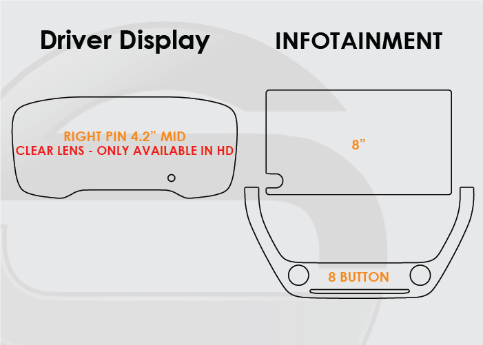 2023-2026 Toyota Corolla Screen ProTech Kit Right Pin Driver Display 8in Infotainment 8 Button Lower Screen. Shields your screens from scratches and helps reduce greasy fingerprints.