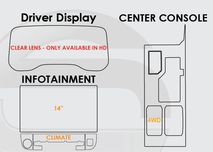 2023–2025 Toyota Sequoia Screen ProTech Film Infotainment 14"