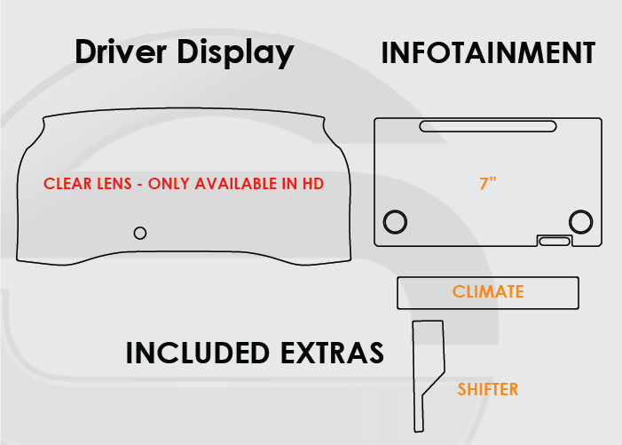 2016-2019 Toyota Tacoma Screen ProTech Kit Driver Display 7in Infotainment Climate Shifter. Adds a durable barrier to resist scratches and reduce fingerprints on your screens.